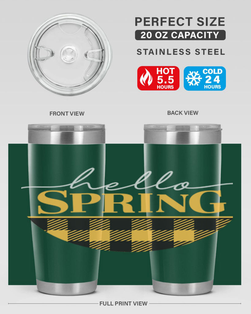 Hello Spring plaid 203#- spring- Tumbler