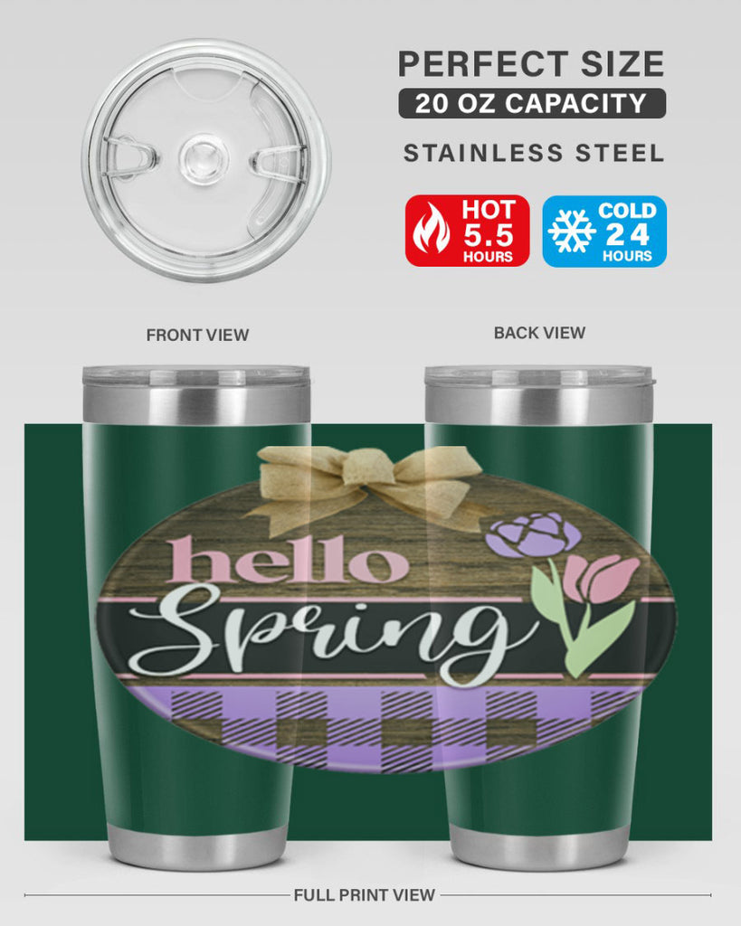 Hello spring plaid Mockup205#- spring- Tumbler