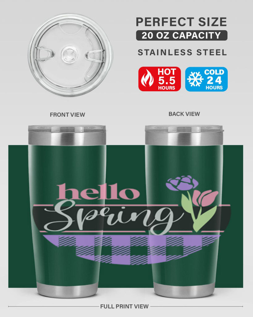 Hello spring plaid206#- spring- Tumbler
