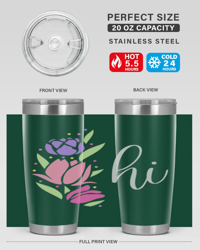 Hi pink flowers238#- spring- Tumbler