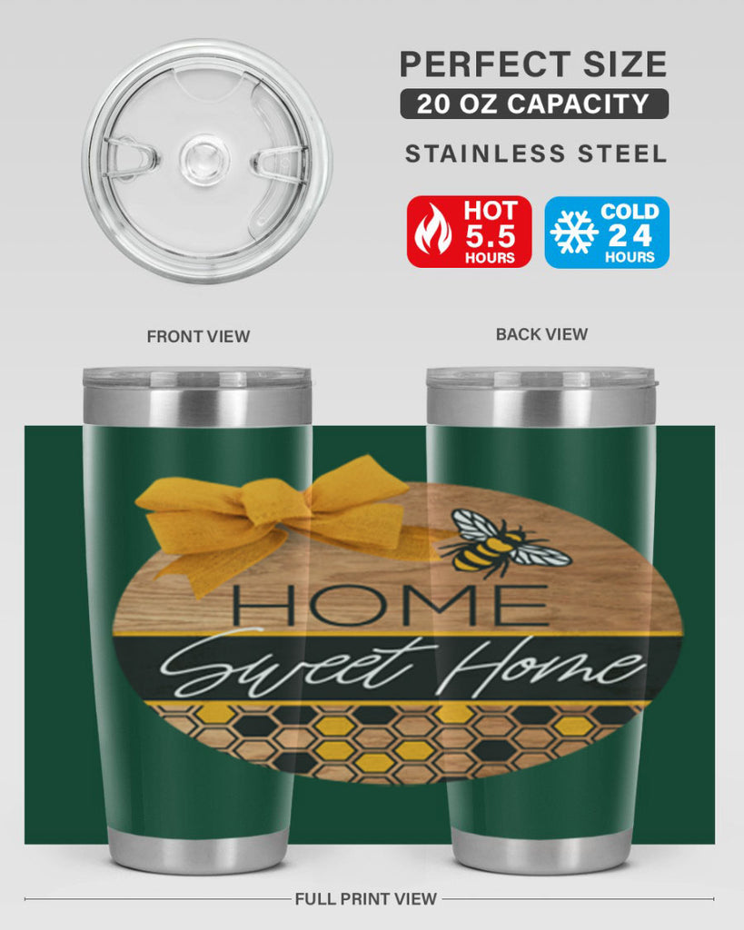 Home Sweet Home Bee and hive pattern Mockup242#- spring- Tumbler