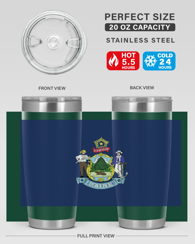 Maine 33#- Us Flags- Tumbler