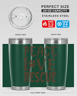 Peace Love Rescue Style 23#- cat- Tumbler