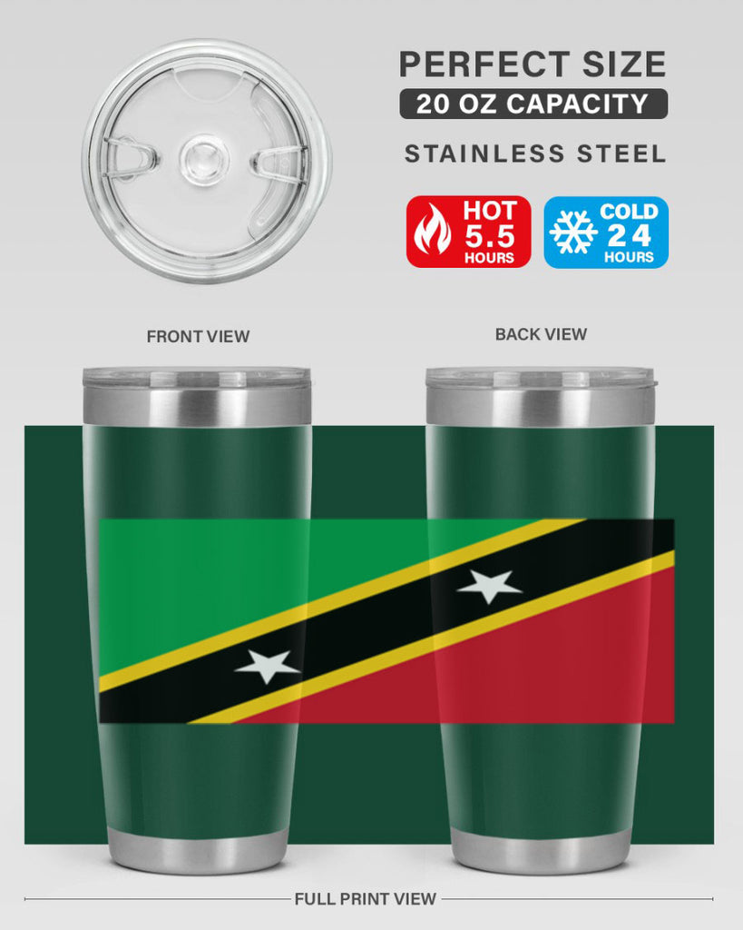Saint Kitts and Nevis 52#- world flags- Tumbler