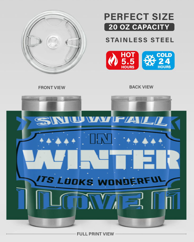 Snowfall in Winter 372#- winter- Tumbler