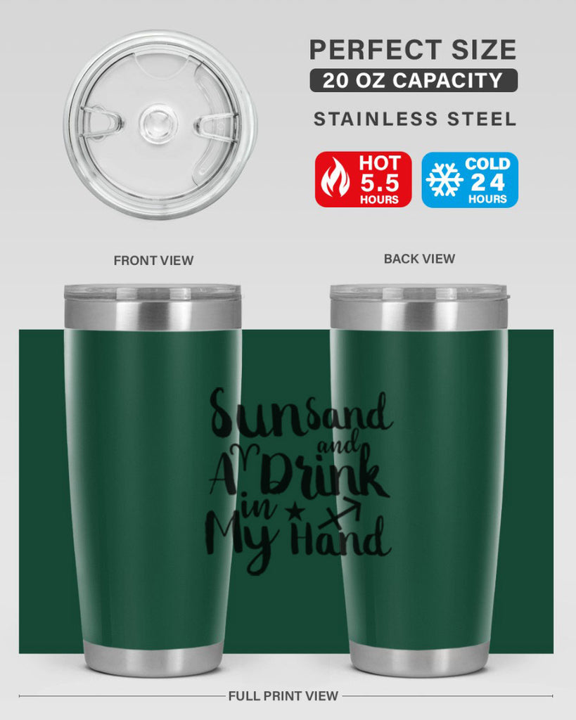 Sun Sand And A Drink In My Hand 480#- zodiac- Tumbler
