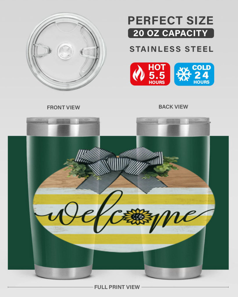Welcome with sunflower Mockup591#- spring- Tumbler