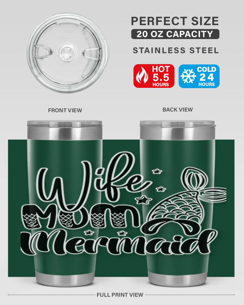 Wife Mom Mermaid 675#- mermaid- Tumbler
