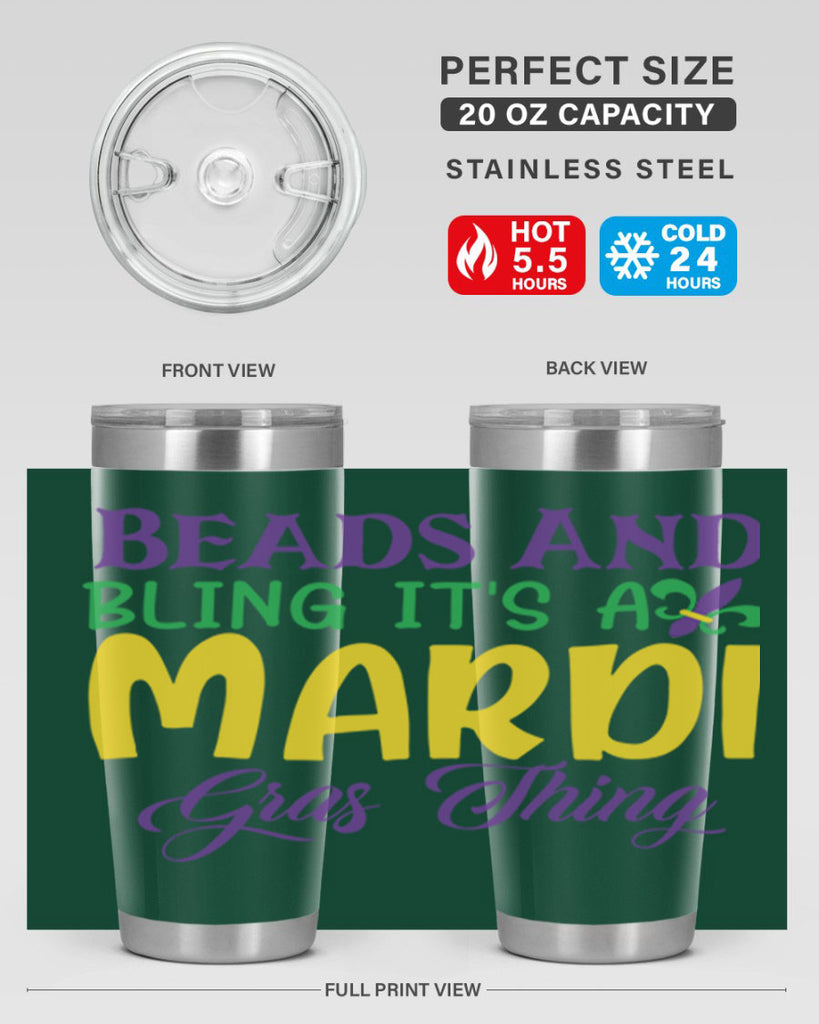 beads and bling its a mardi gras thing 86#- mardi gras- Tumbler