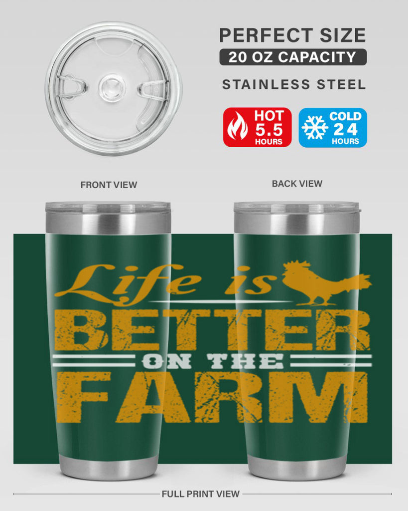 life is better on the farm 44#- farming and gardening- Tumbler