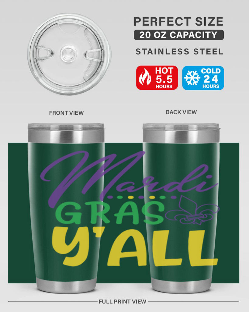 mardi gras yall 77#- mardi gras- Tumbler