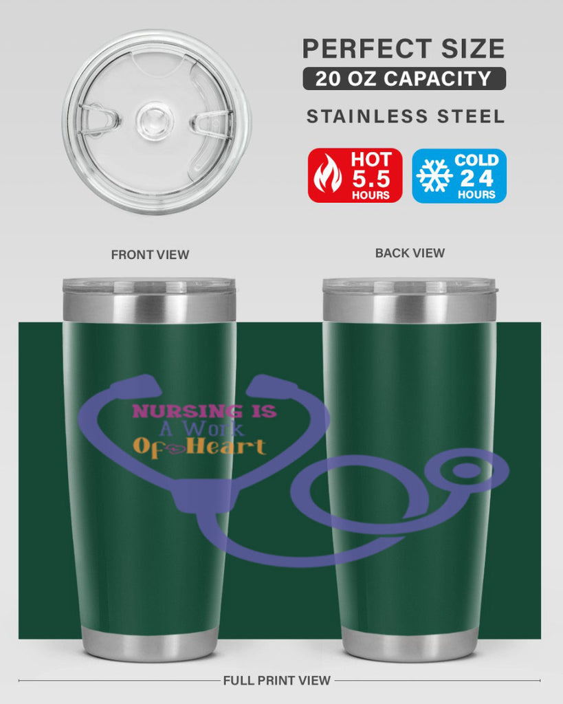 nursing is a work of heart Style Style 68#- nurse- tumbler
