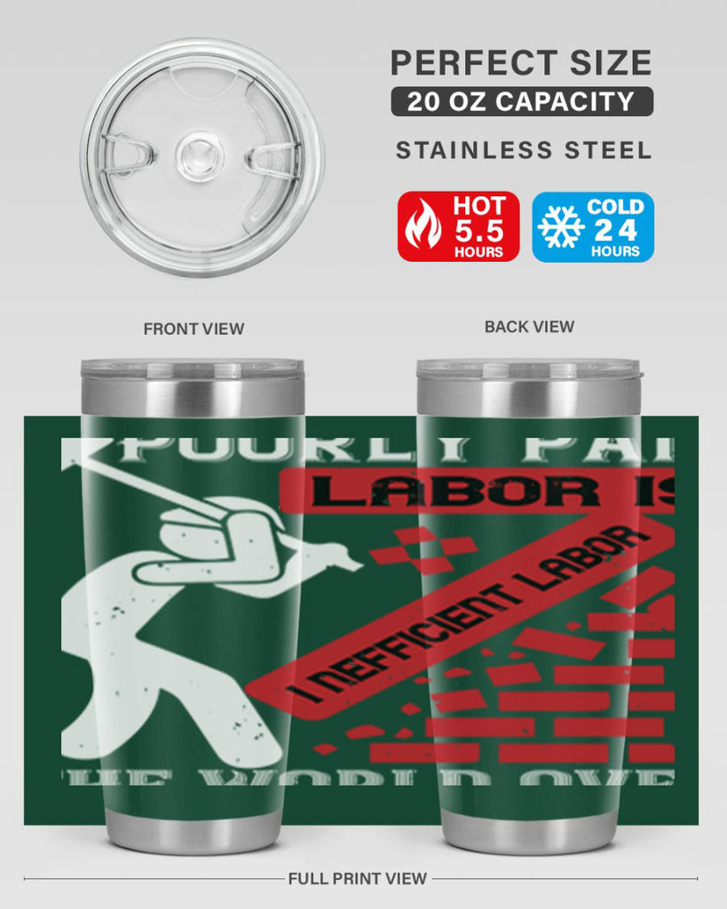 poorly paid labor is inefficient labor the world over 19#- labor day- Tumbler