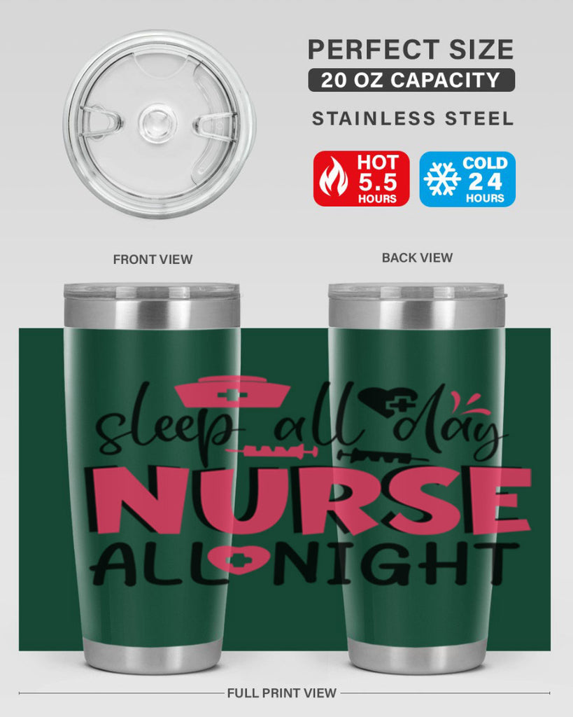 sleep all day nurse all night Style Style 35#- nurse- tumbler
