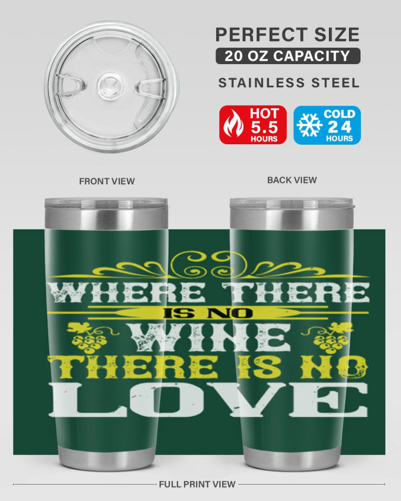 where there is no wine there is no love 8#- wine- Tumbler
