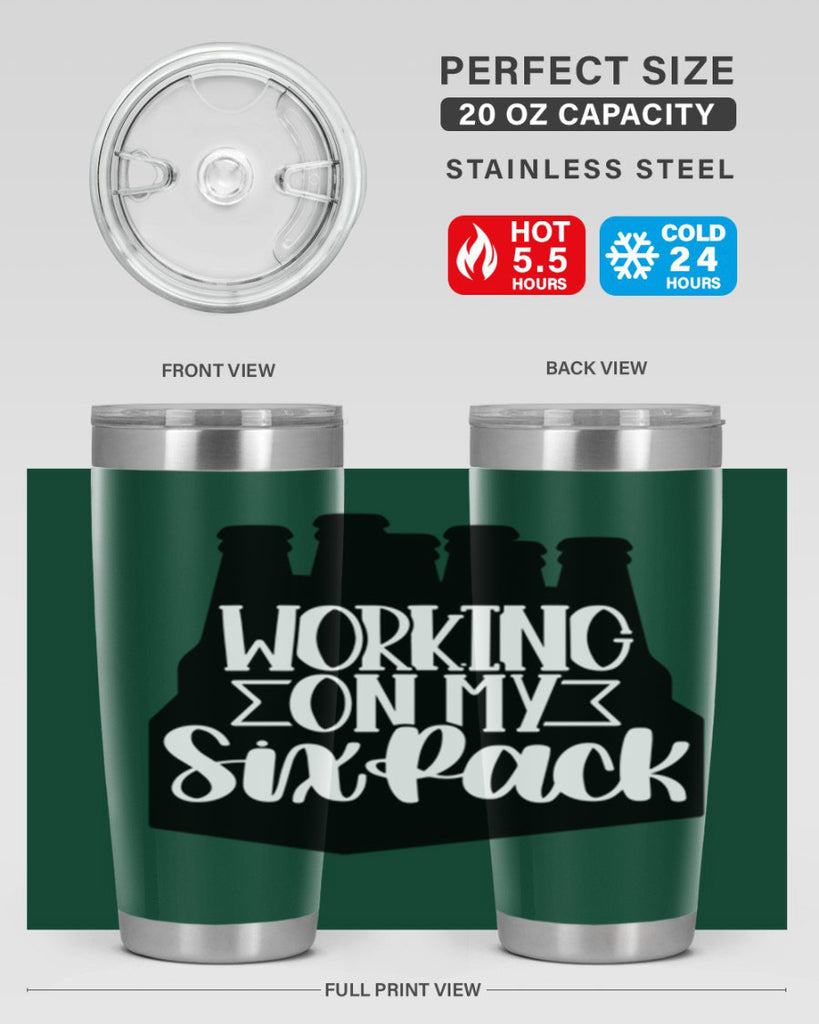 working on my six pack 13#- beer- Tumbler