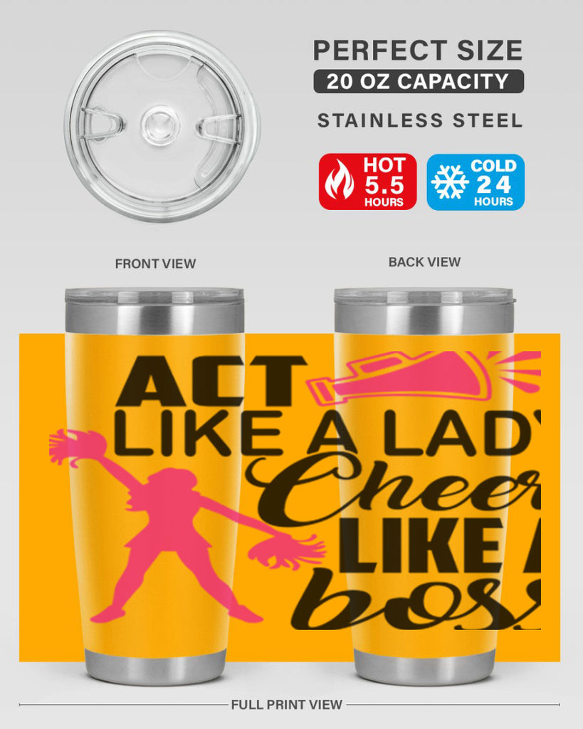Act like a lady Cheer like a boss 1486#- cheer- Tumbler