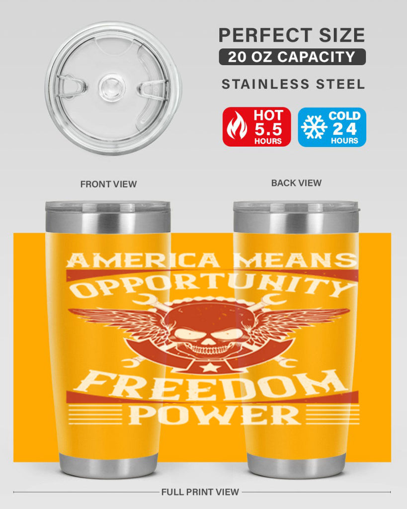 America means opportunity freedom power Style 85#- Fourt Of July- Tumbler