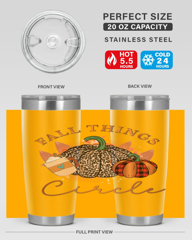 Fall Things Circle 133#- fall- Tumbler