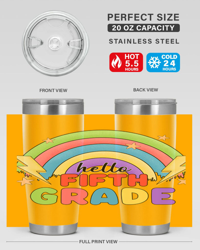 Hello 5th Grade Rainbow 14#- 5th grade- Tumbler