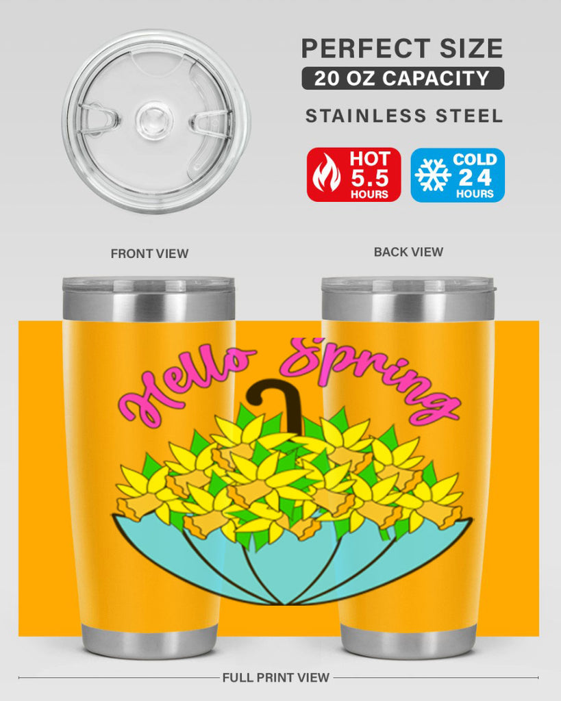 Hello Spring Umbrella Daffodils207#- spring- Tumbler