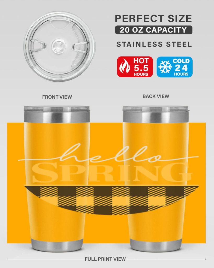 Hello Spring plaid 203#- spring- Tumbler