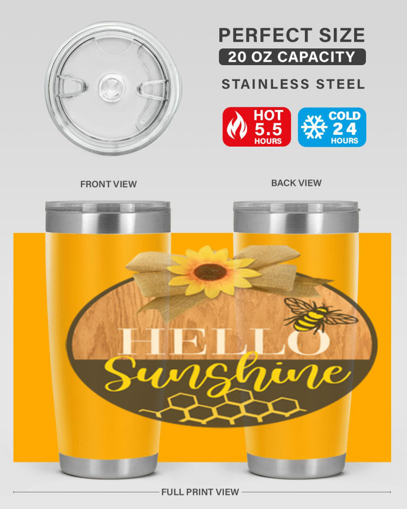 Hello Sunshine and bee Mockup215#- spring- Tumbler