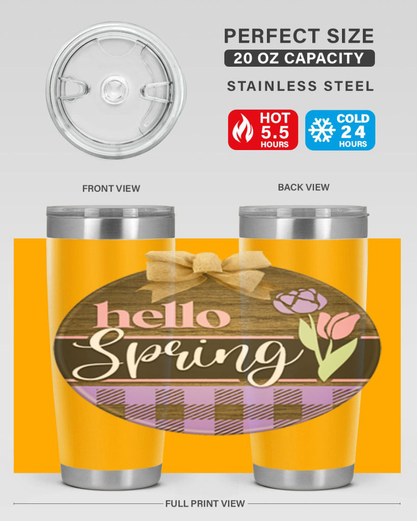 Hello spring plaid Mockup205#- spring- Tumbler