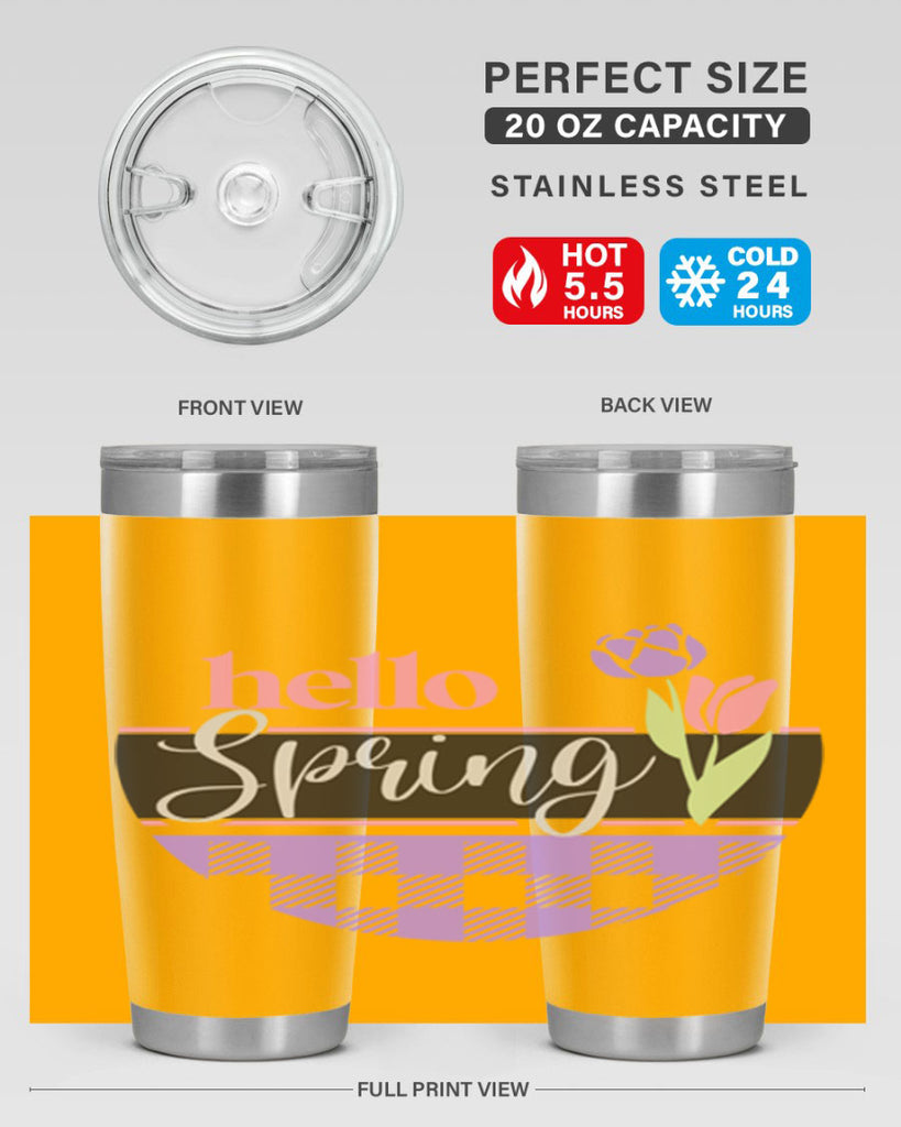 Hello spring plaid206#- spring- Tumbler