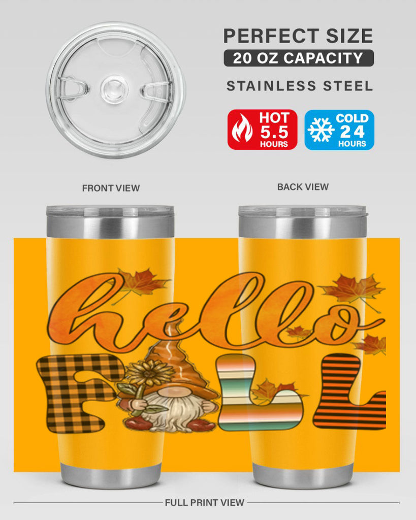 HelloFallVintageGnome 299#- fall- Tumbler