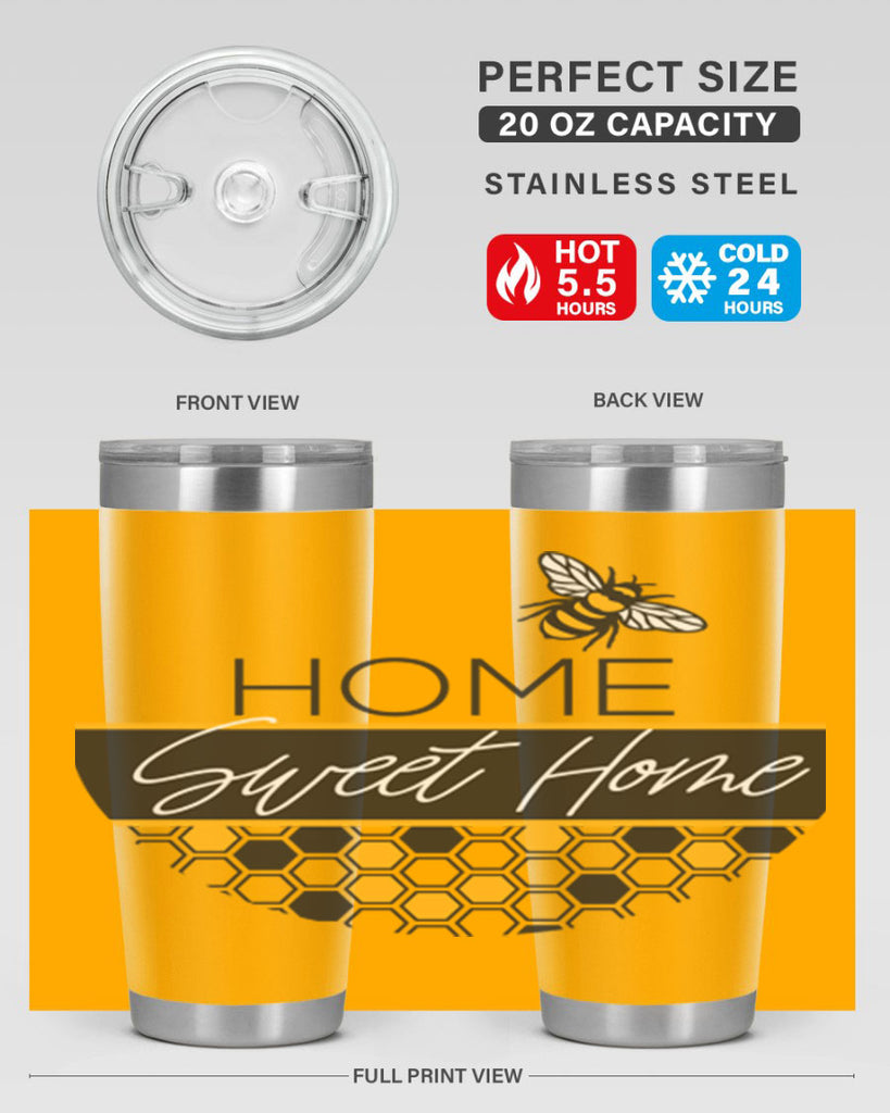 Home Sweet Home Bee and hive pattern243#- spring- Tumbler