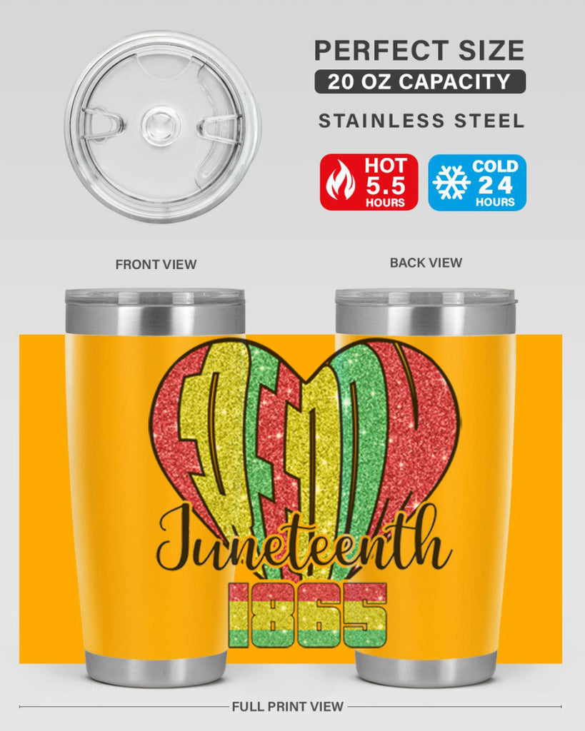 Juneteenth Since 1865 Heart 20#- Juneteenth- tumbler