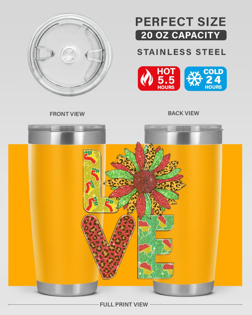 Love Juneteenth Day Fist Sunflower Png 7#- Juneteenth- tumbler