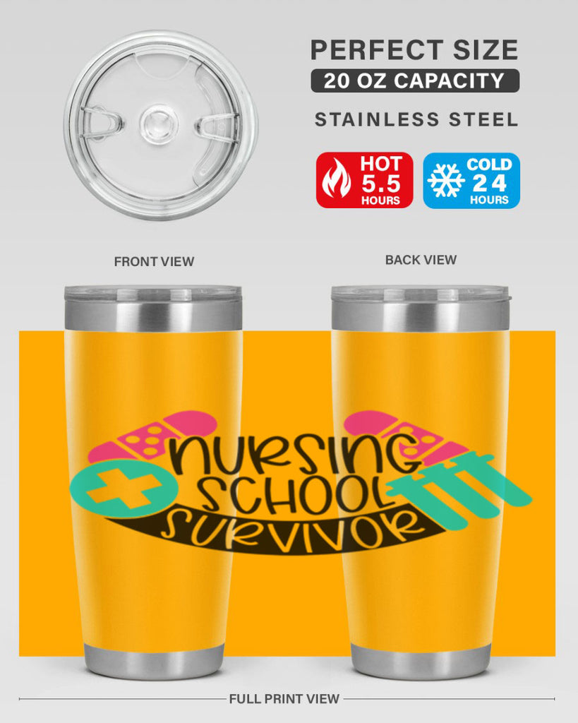 Nursing School Survivor Style Style 64#- nurse- tumbler