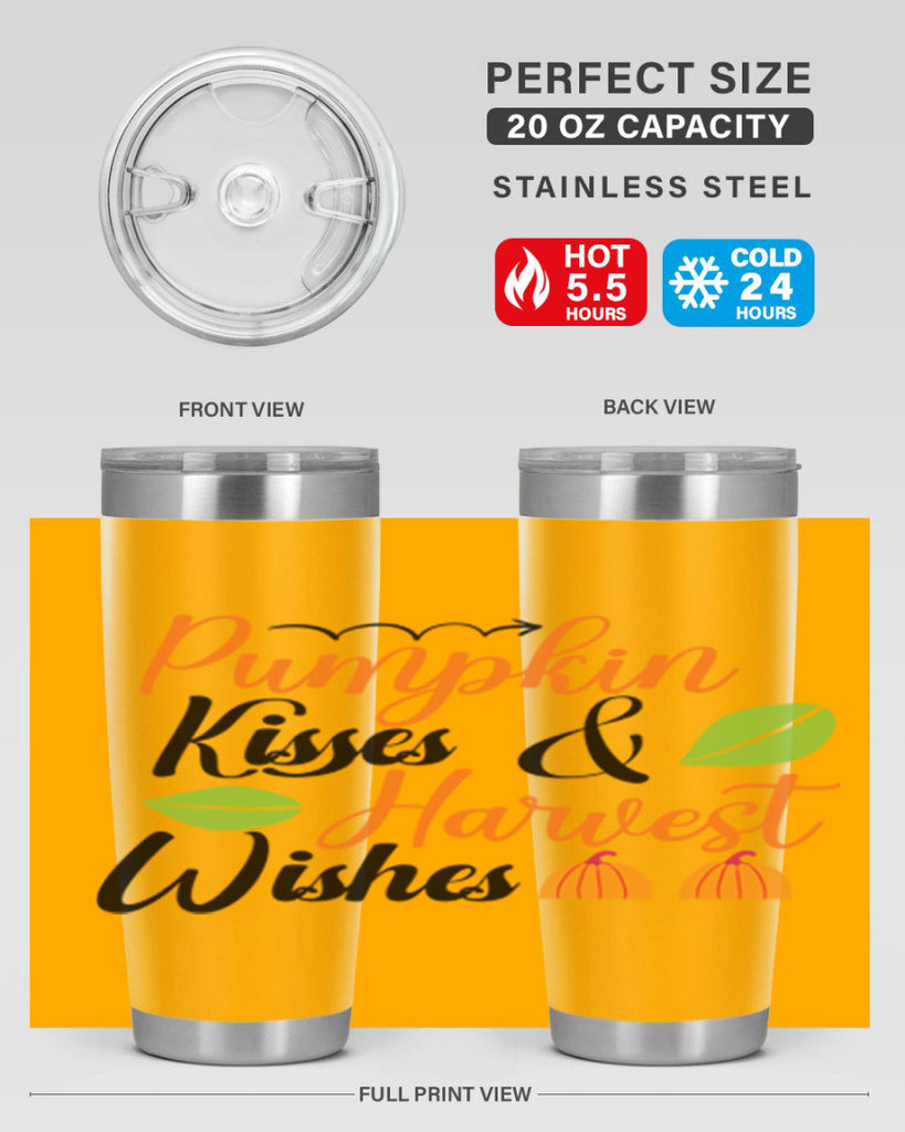 Pumpkin Kisses Harvest Wishes 523#- fall- Tumbler