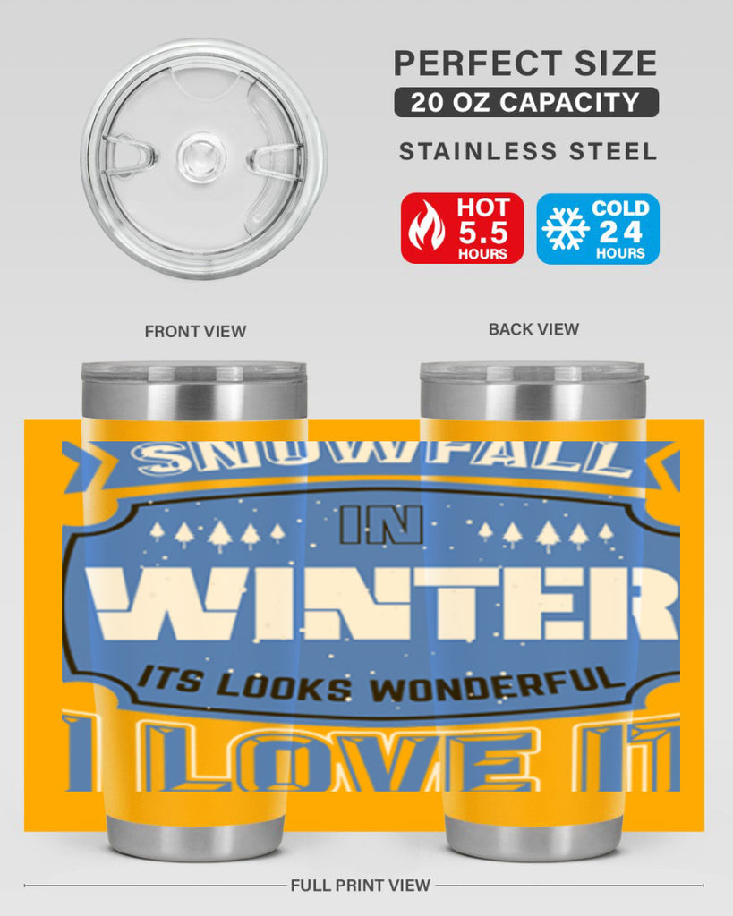 Snowfall in Winter 372#- winter- Tumbler