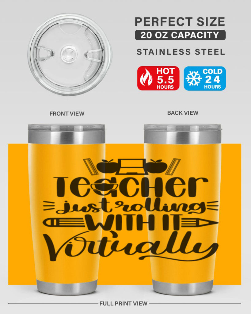 Teacher Just Rolling Style 53#- teacher- tumbler