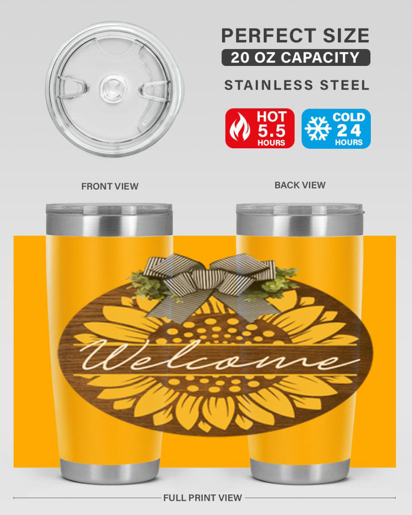 Welcome Sunflower Mockup584#- spring- Tumbler