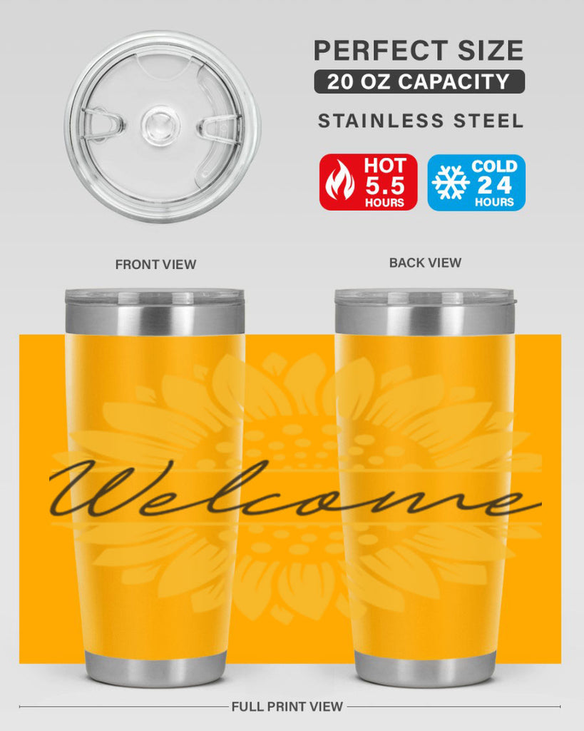 Welcome Sunflower585#- spring- Tumbler