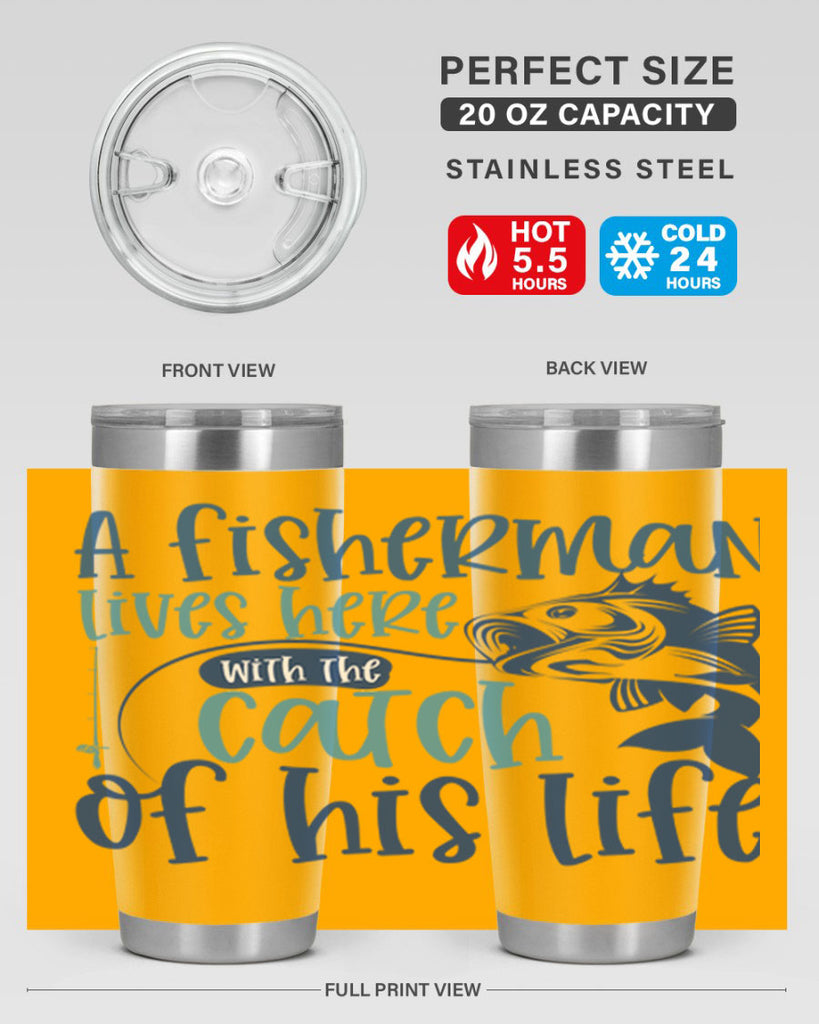 a fisherman lives here with the catch 228#- fishing- Tumbler
