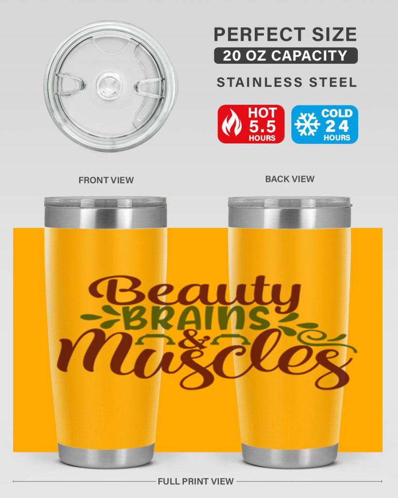 beauty brains muscles 52#- gym- Tumbler