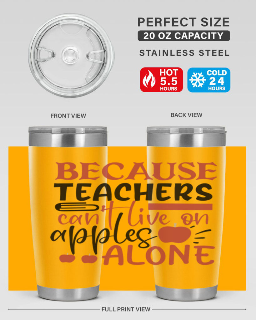because teachers cant live on apples alone Style 191#- teacher- tumbler