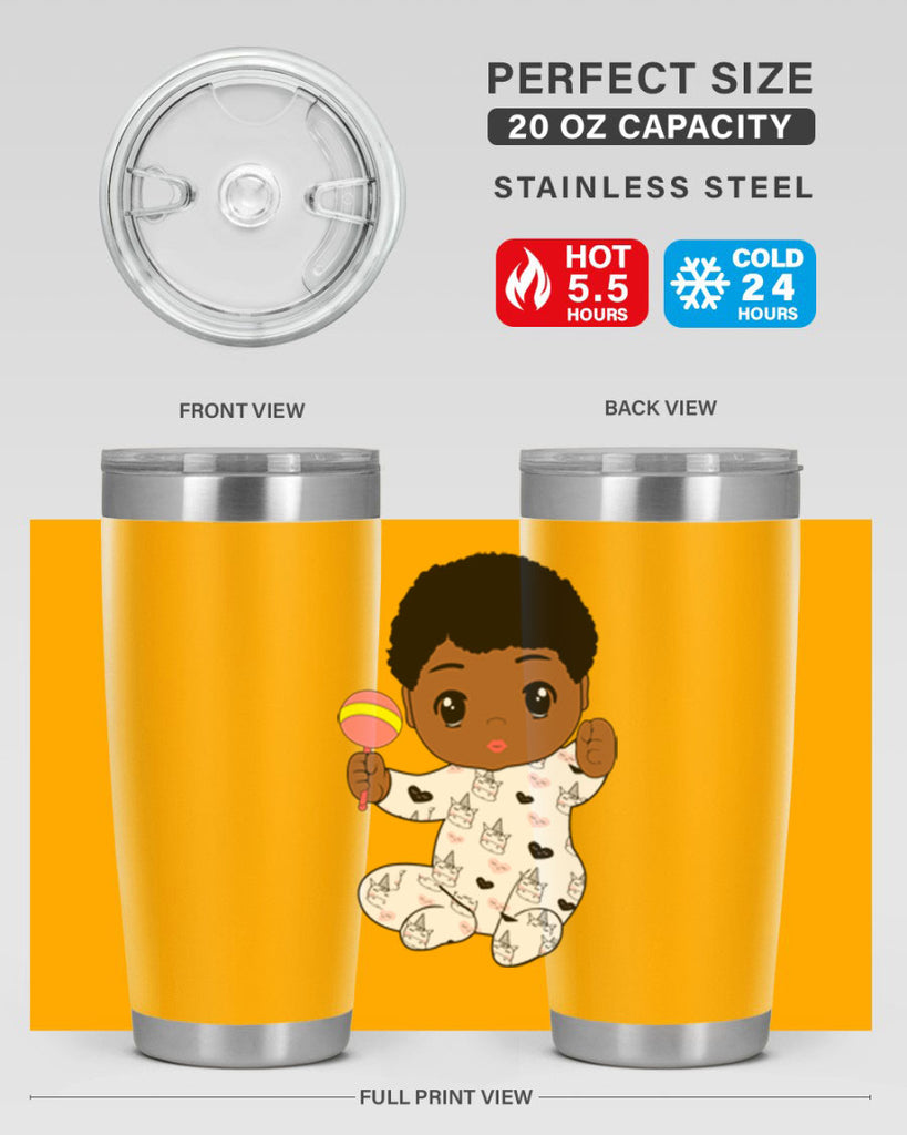 black baby boy 7#- black men - boys- tumbler