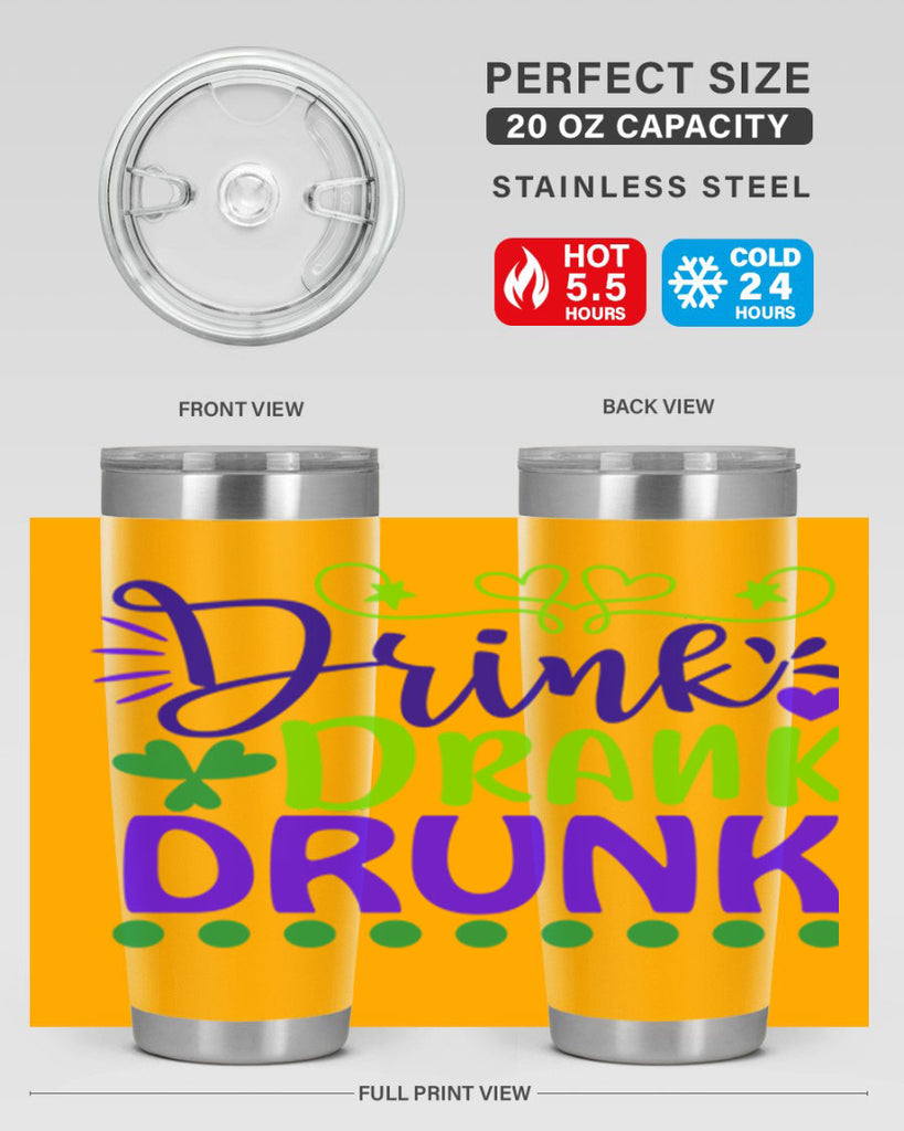drink drank drunk 22#- mardi gras- Tumbler
