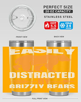 easily distracted by grizzly bears 1#- Bears- Tumbler