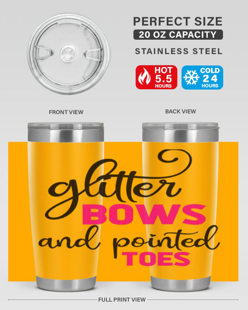 glitter bows and pointed toes 41#- ballet- Tumbler