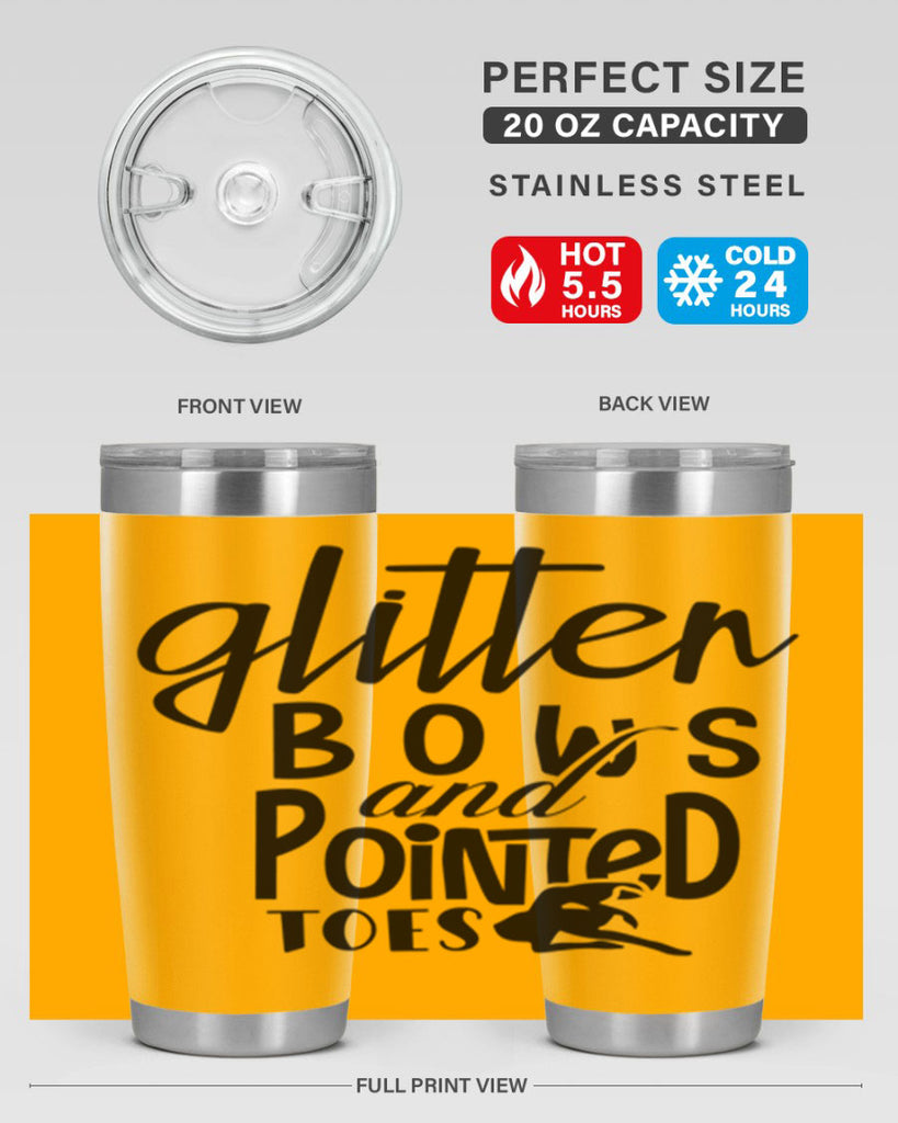 glitter bows and pointed toes 42#- ballet- Tumbler