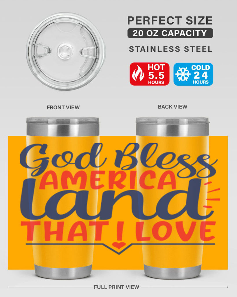 god bless america land that i love Style 54#- Fourt Of July- Tumbler