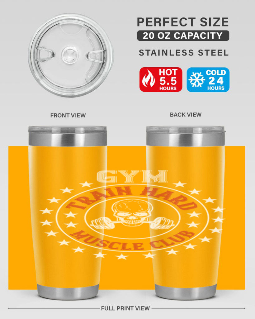 gym train hard mucle club 95#- gym- Tumbler