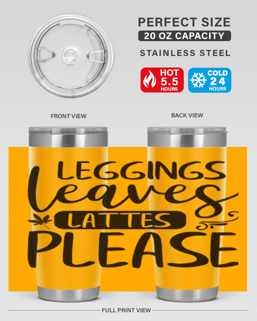 leggings leaves lattes please 396#- fall- Tumbler